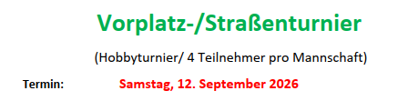 Vorplatzturnier 2026